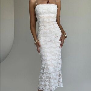 Princess Polly White Lace Maxi Dress